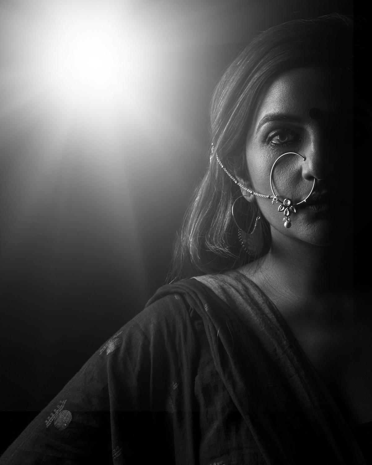Image of Skin, Head, Darkness, Beauty, Monochrome, Black-and-white etc.