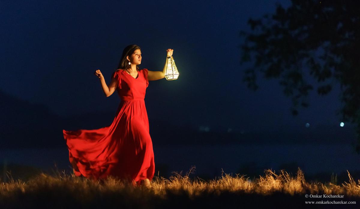 Image of Red, Sky, Beauty, Flash photography, Dress etc.