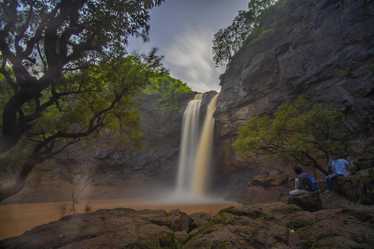 Image of Waterfall, Body of water, Nature, Water, Natural landscape, Water resources etc.