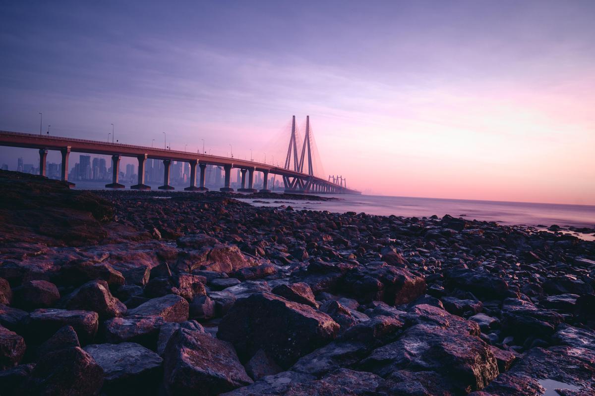 Image of Sky, Sea, Horizon, Bridge, Coast, Landmark etc.
