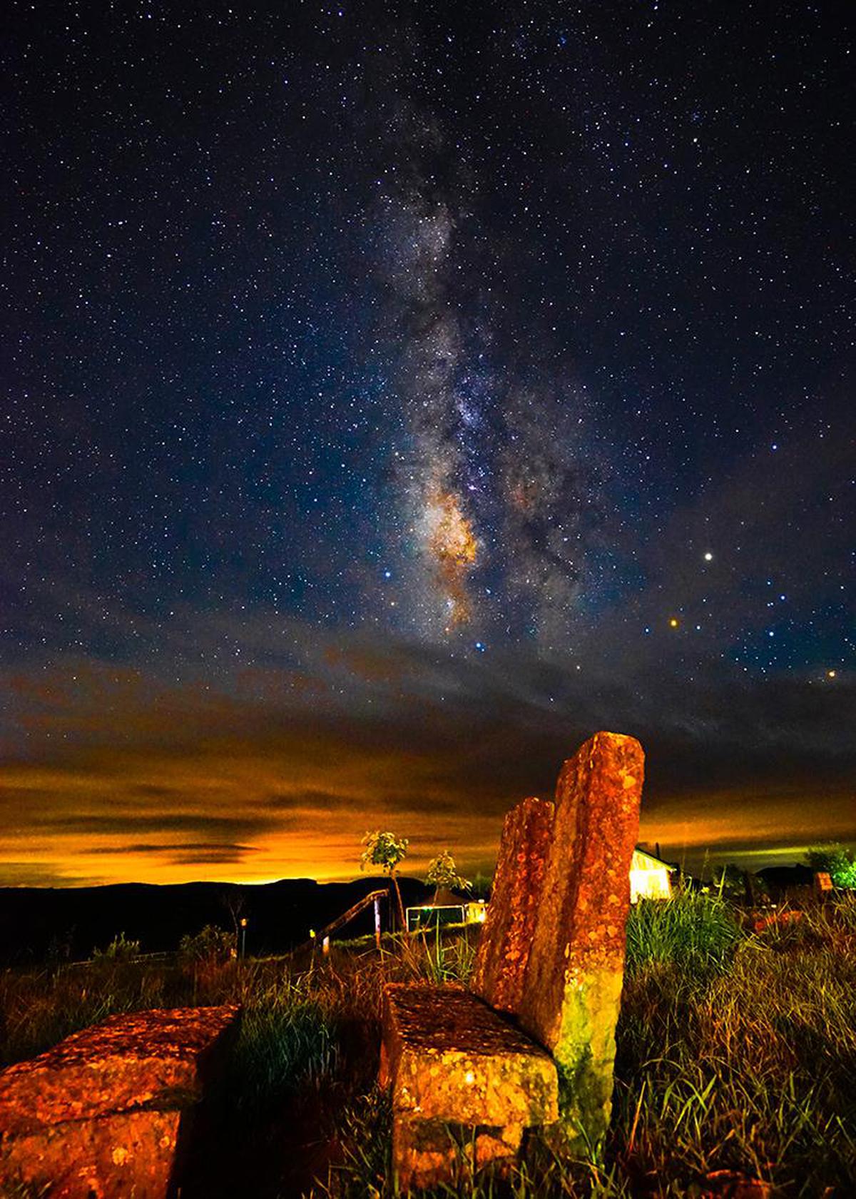 Image of Sky, Nature, Night, Natural landscape, Star, Light etc.