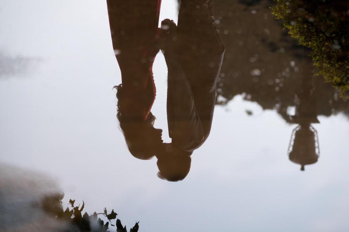 Image of Reflection, People in nature, Water, Sky, Tree etc.