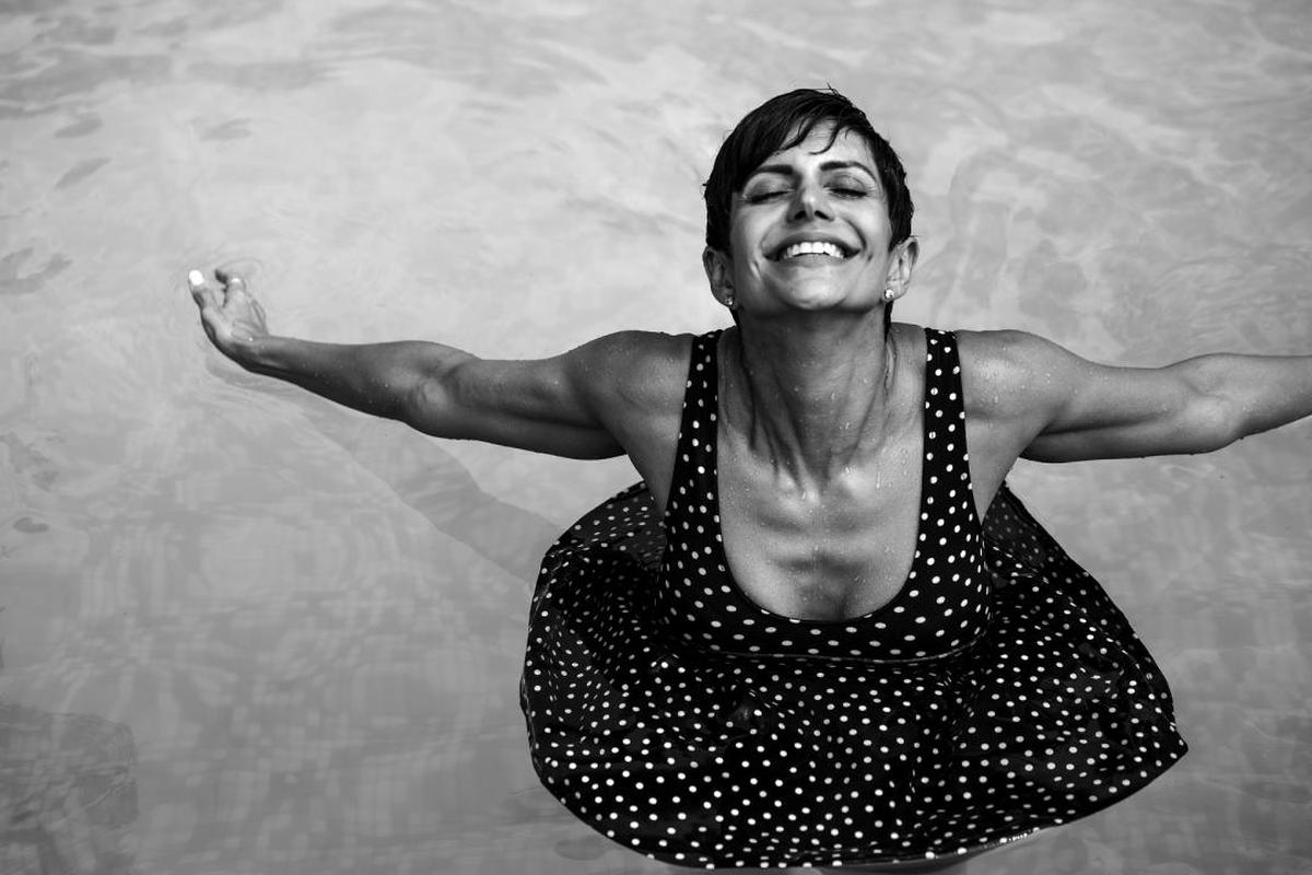 Image of White, Black, Lady, Black-and-white, Water etc.