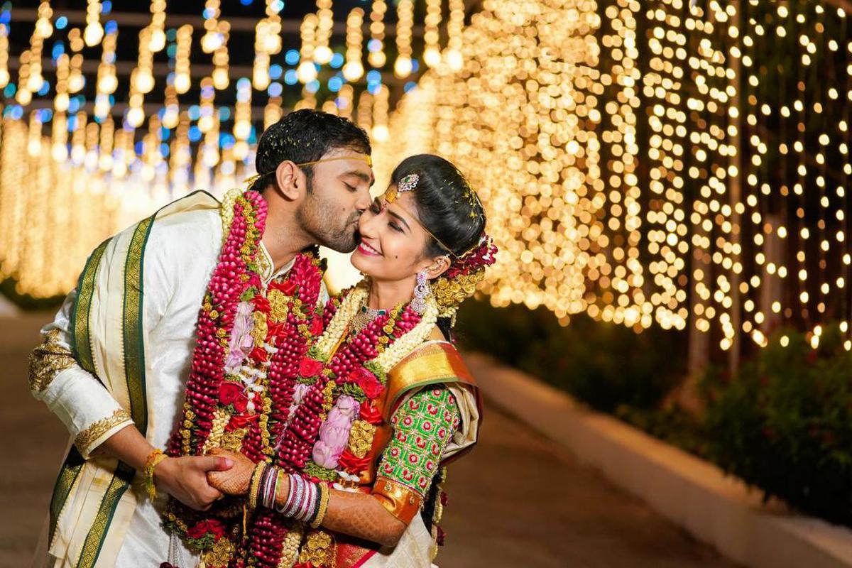 Image of Photograph, Marriage, Sari, Ceremony, Yellow, Tradition etc.