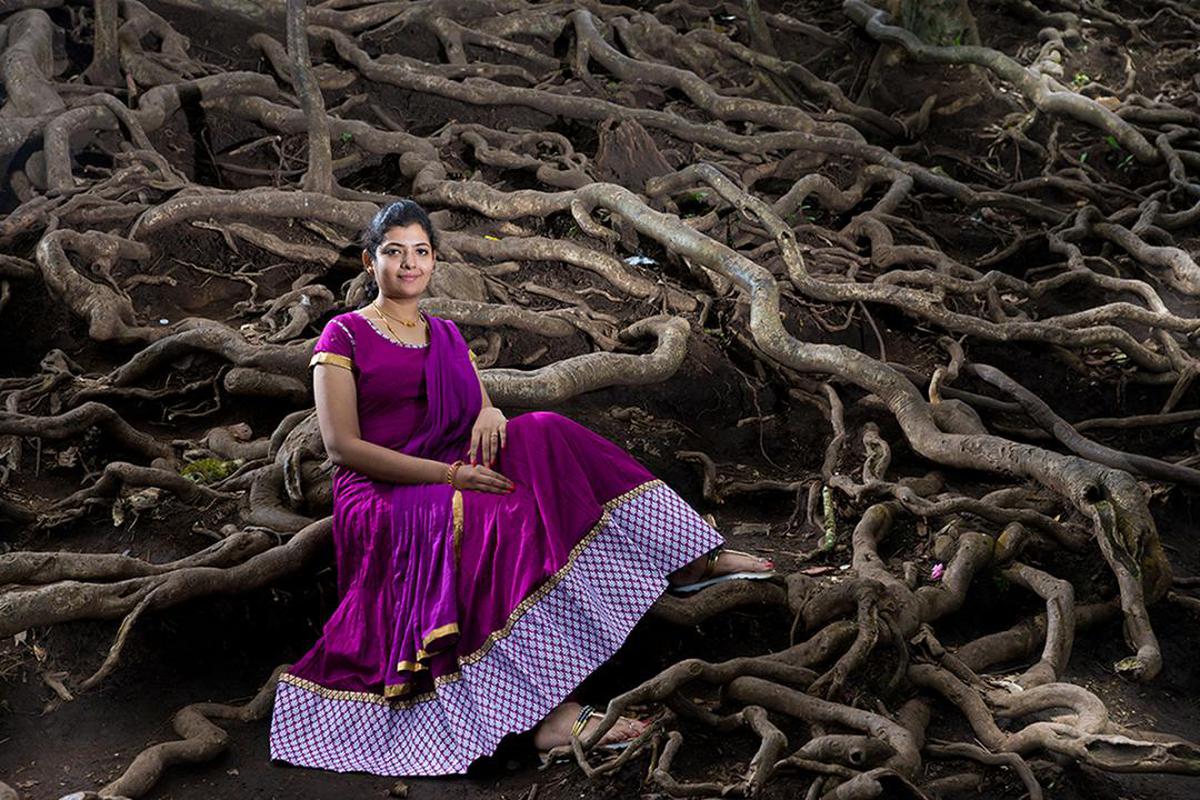Image of Purple, Dress, Lady, Beauty, Tree, Pink etc.