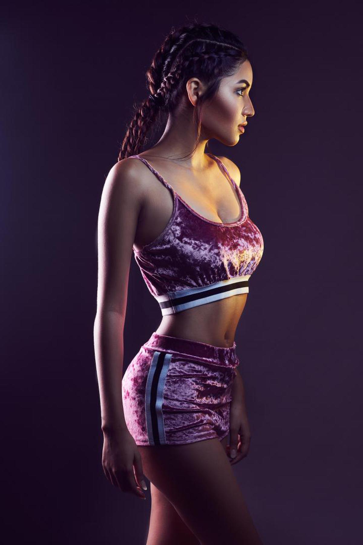 Image of Brassiere, Clothing, Purple, Beauty, Skin, Model etc.