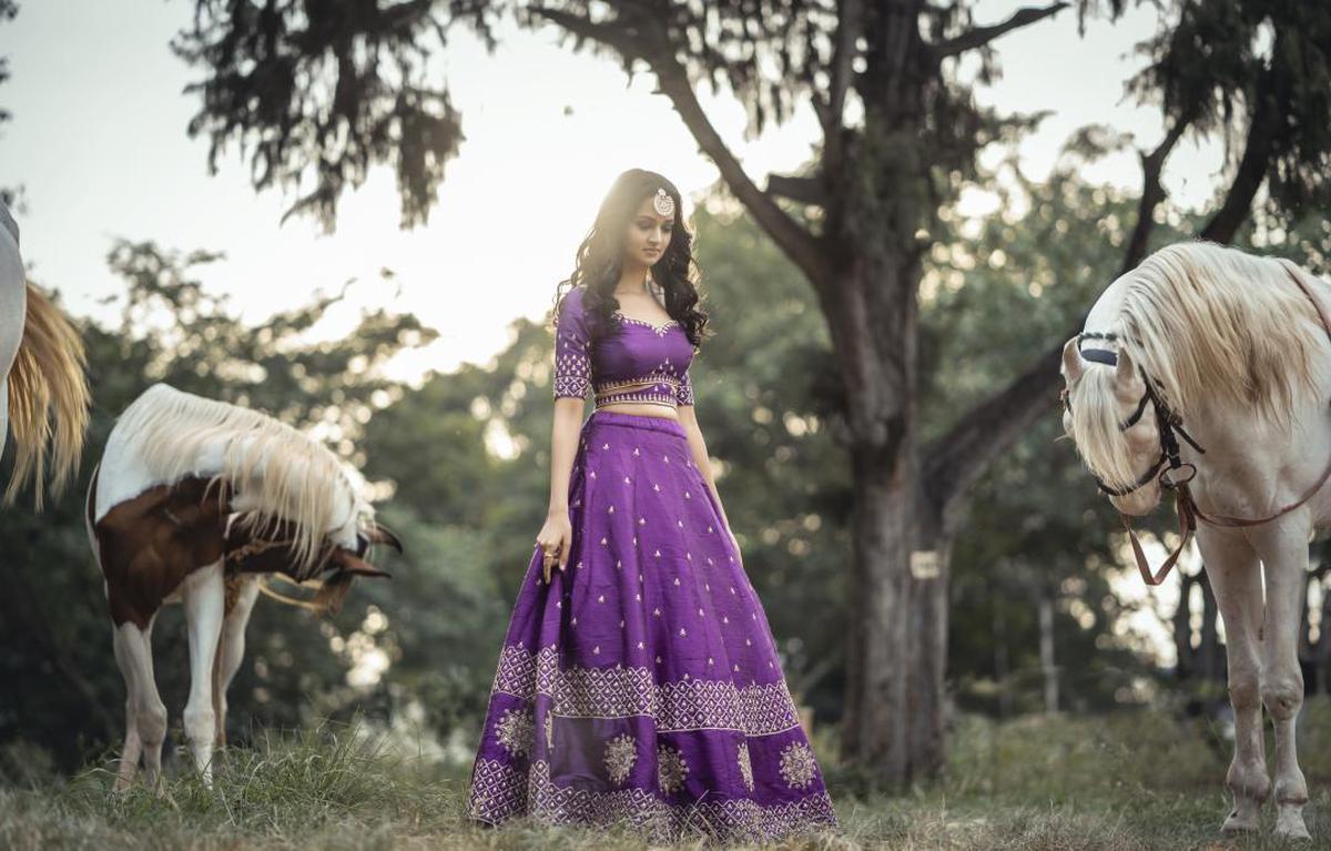 Image of Horse, Photograph, Purple, Dress etc.
