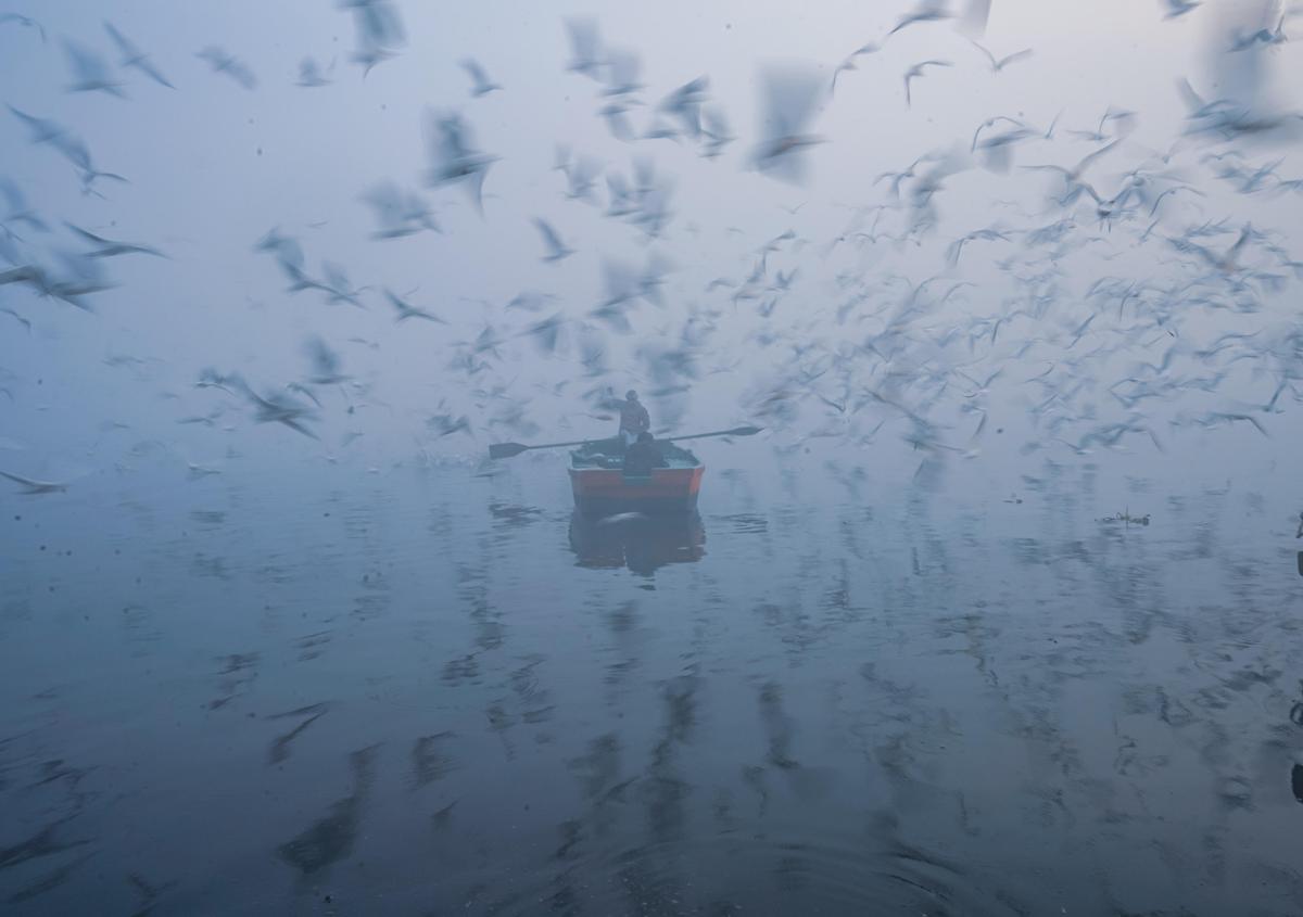 Image of Blue, Atmospheric phenomenon, Water, Sky, Reflection etc.